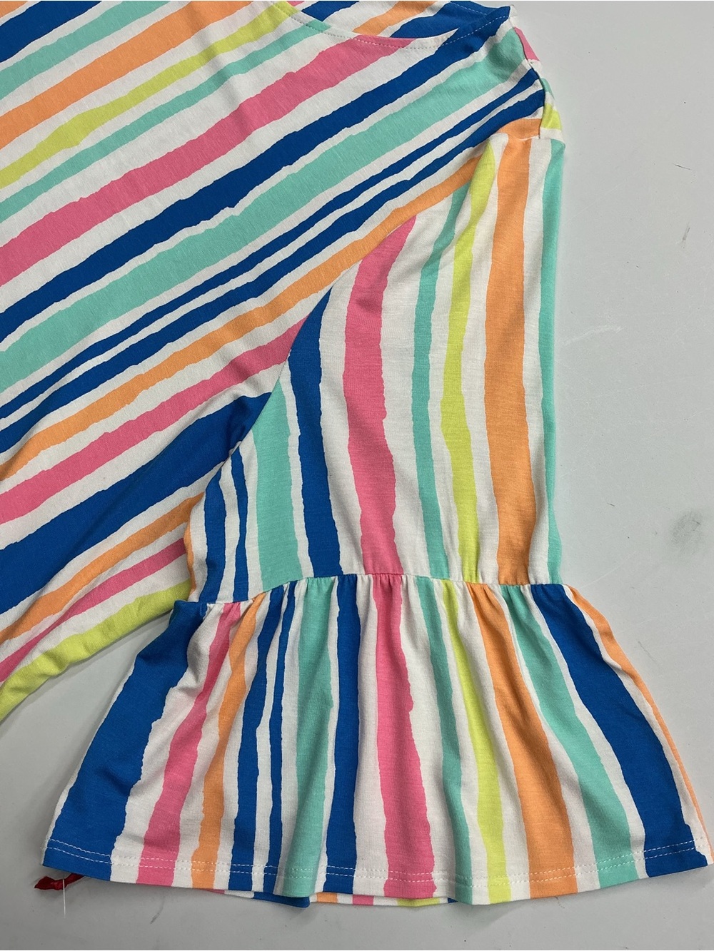 Ruby Rd. Multi-Color Striped Ruffle Sleeve Blouse - Picture 9 of 11